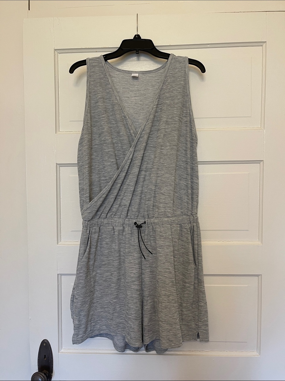 Gray Sleeveless Wrap Romper - Brand Unspecified